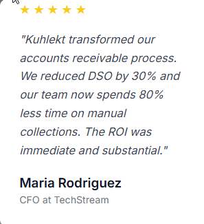 Testimonial from Maria Rodriguez, CFO at TechStream